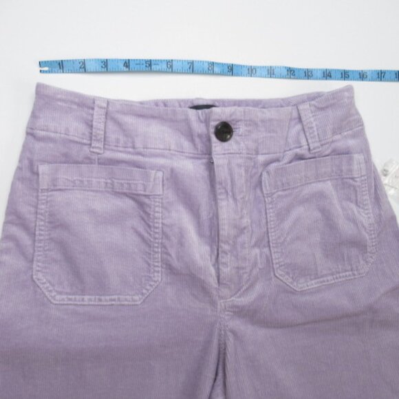 Anthropologie Maeve The Colette Corduroy Crop Wide-Leg Pants Lavender Purple 31 - Picture 5 of 8